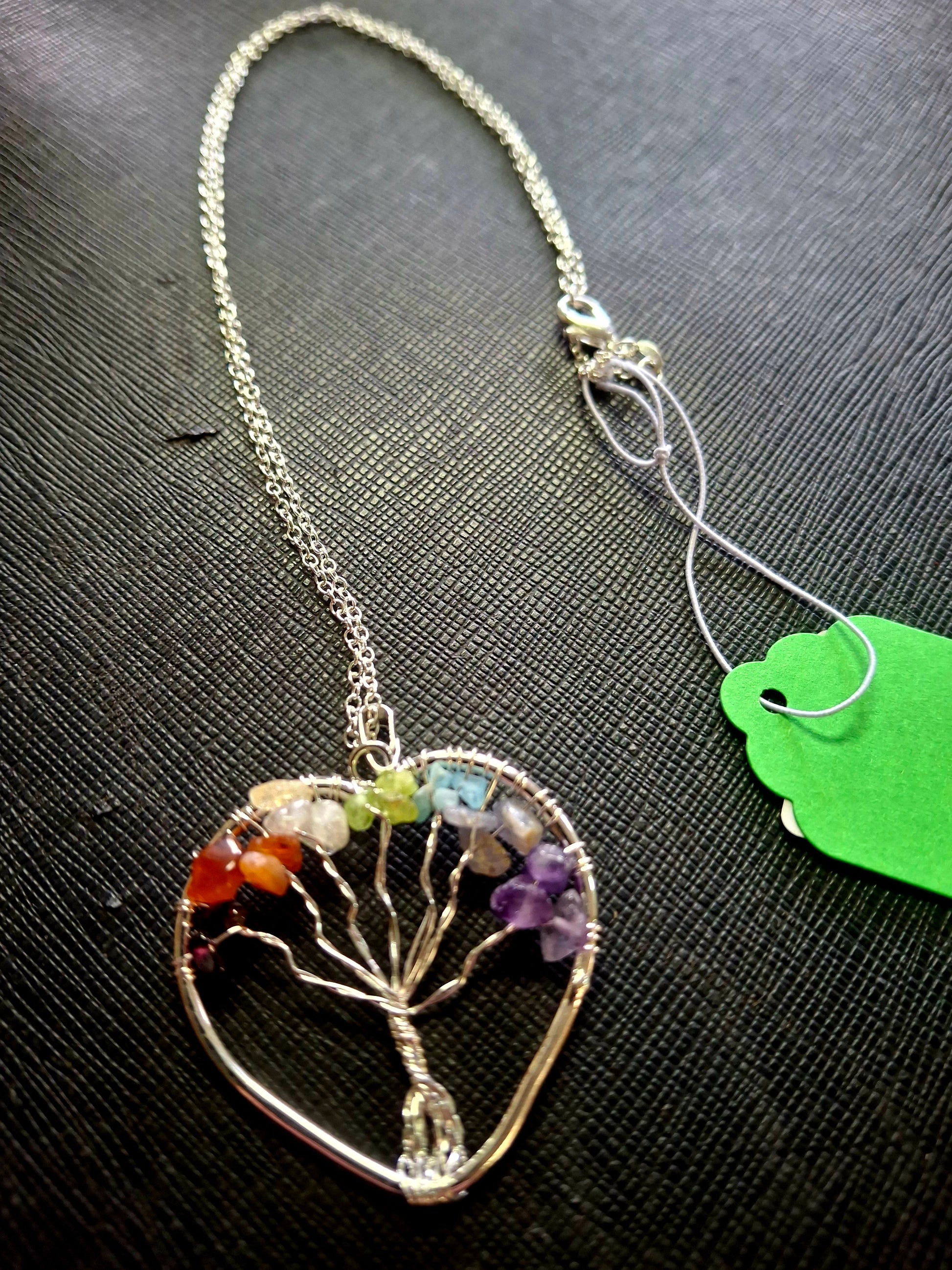 7 Chakra Tree of Life Pendant Silver