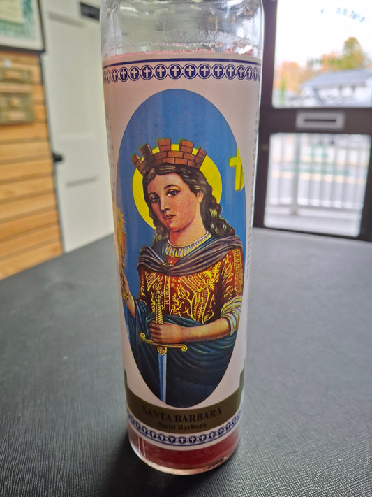 7 Day Labeled Santa Barbara/Saint Barbara Candle