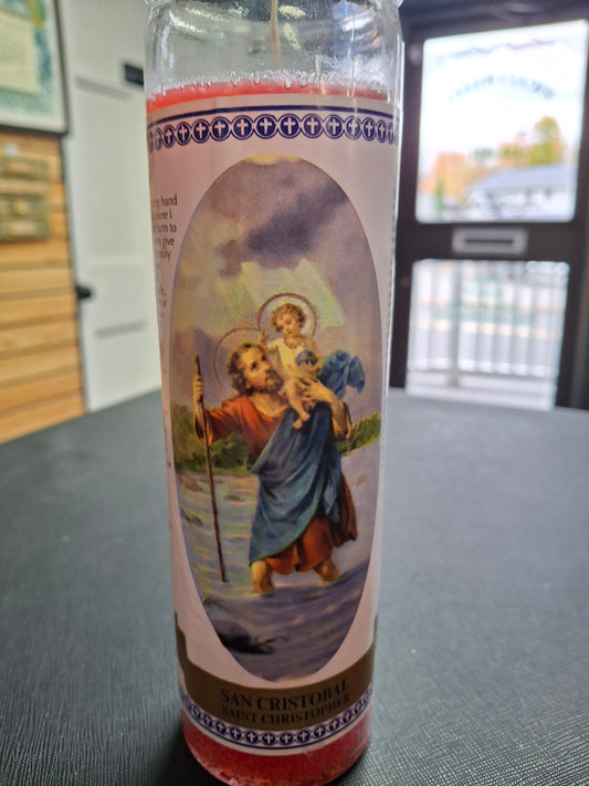 7 Day Labeled St. Cristobal/St Christopher Candle