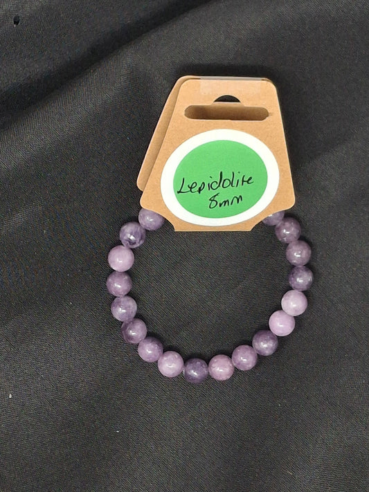 8mm Energy Bead Bracelets Lepidolite