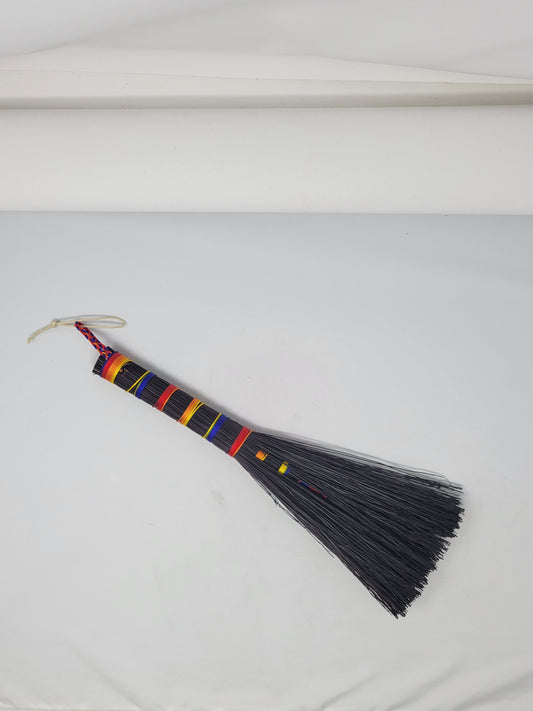 Altar Brooms Whisks Altar broom Handwisk Black with Rainbow twine