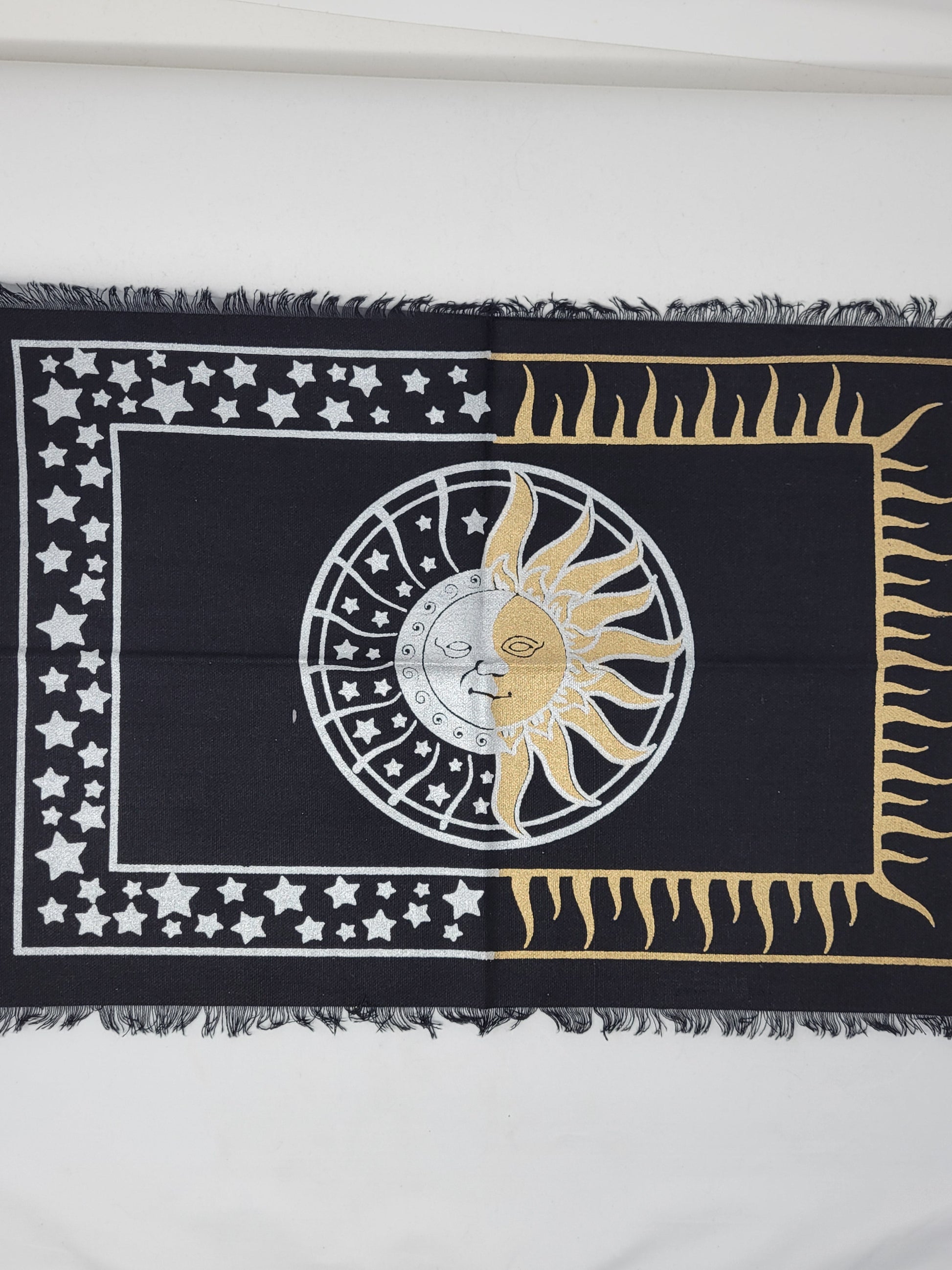 Altar Cloth Celestial 13x19" Gold & Silver print on Black