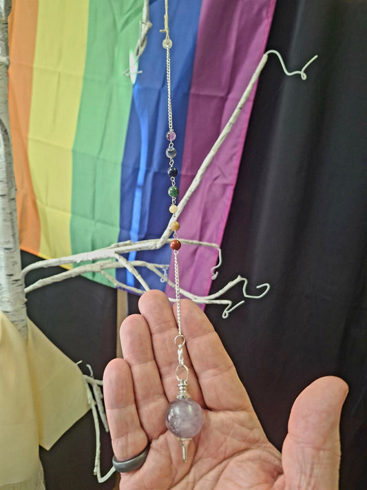 Amethyst Chakra Chain Ball Pendulum