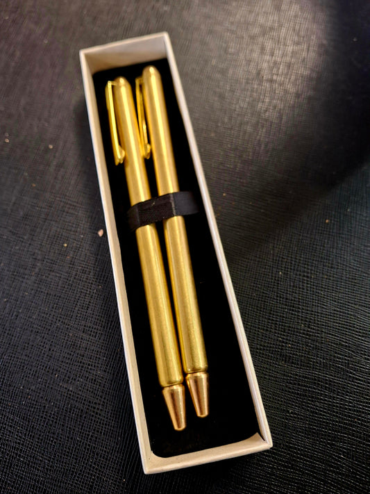 Antique Finish Brass Pen Style Dowsing Rod Set (2 pcs) 16" L – Convertible Divination Tools