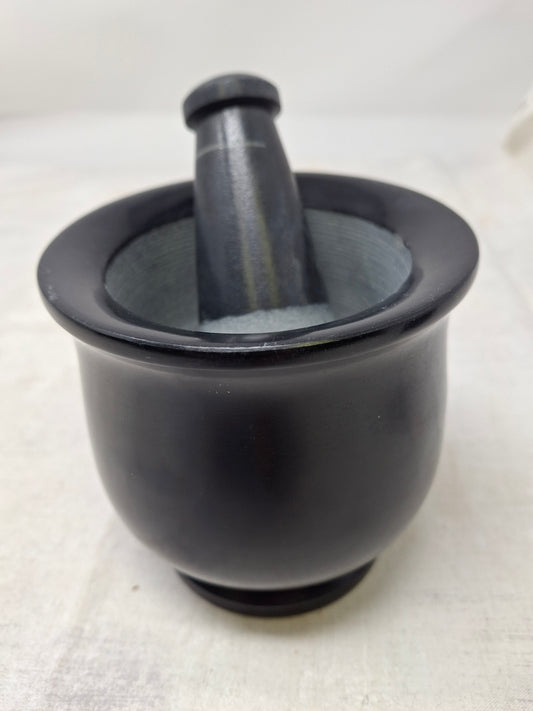 Black Soapstone Mortar & Pestle