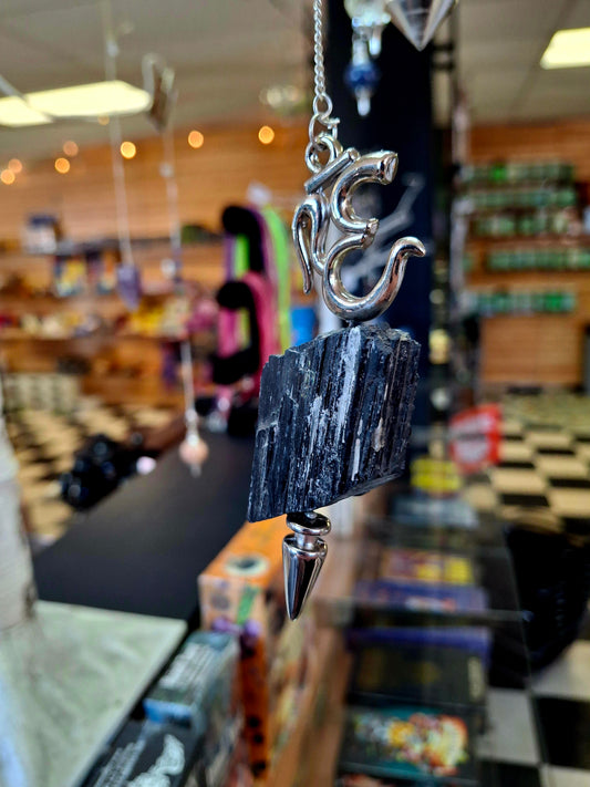Black Tourmaline Om Pendulum