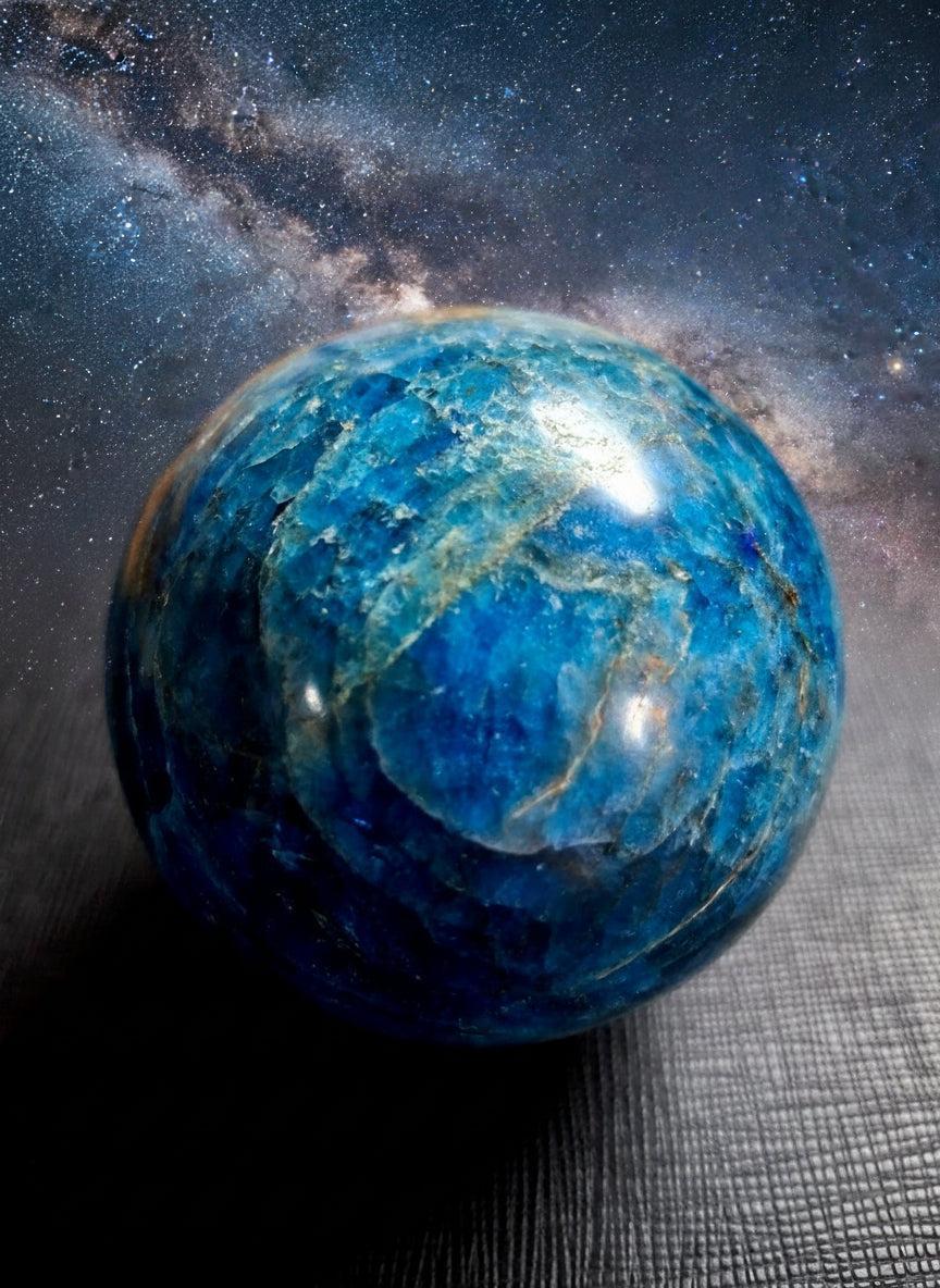 Blue Apatite Sphere 3-4"