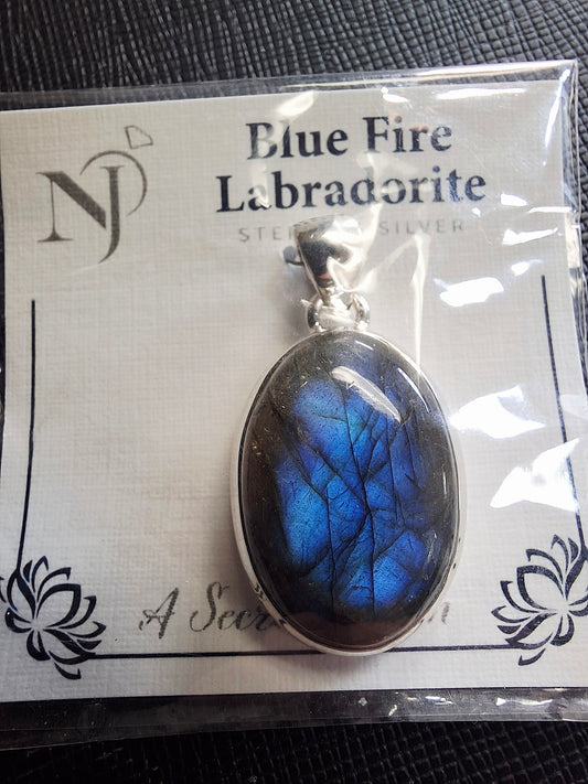 Blue Fire Labradorite Pendant