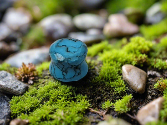 Blue Turquoise Plug 0 GA 8mm