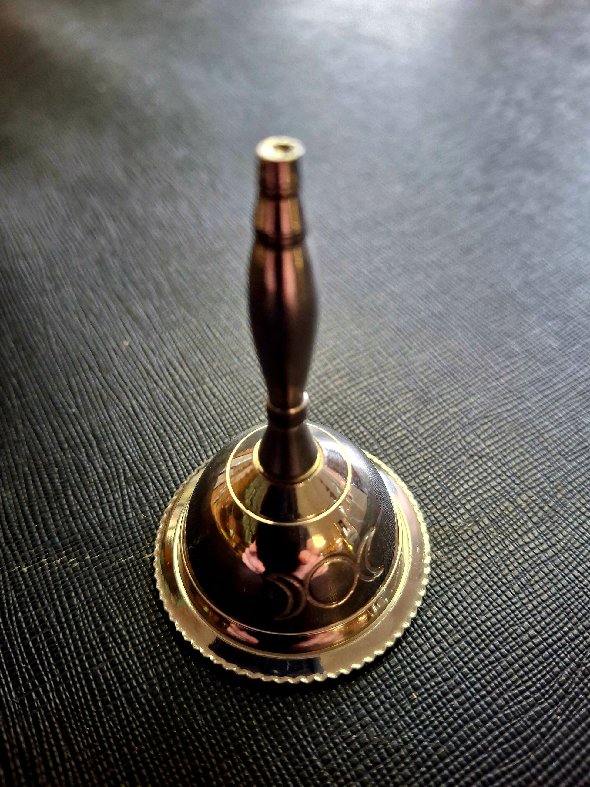 Brass Altar Bell (Silver) Triple Moon 2"