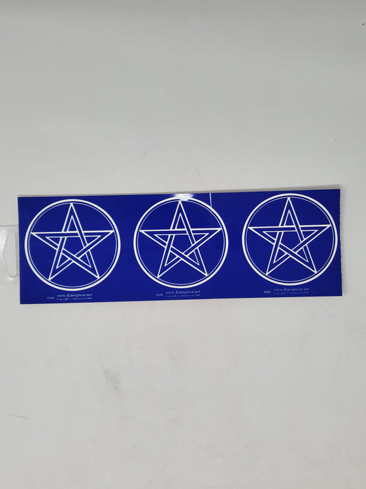 Bumper Stickers Pentagram on Blue