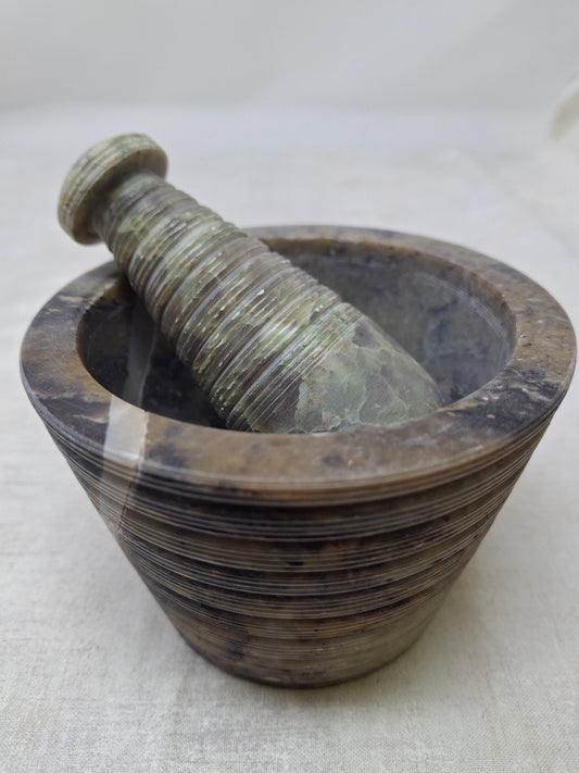 Carved Mortar & Pestle