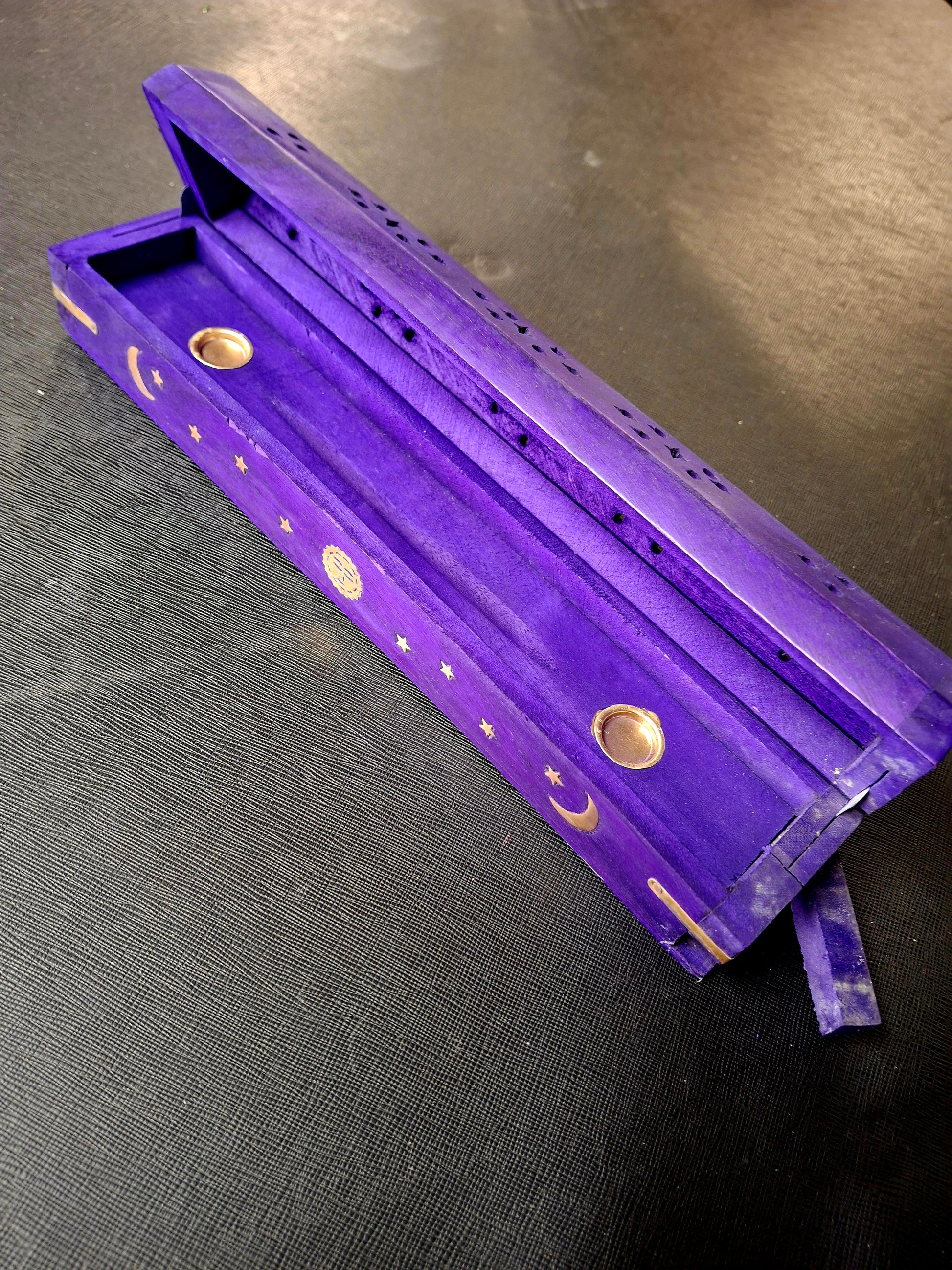 Celestial Coffin Incense Burner Violet 12"