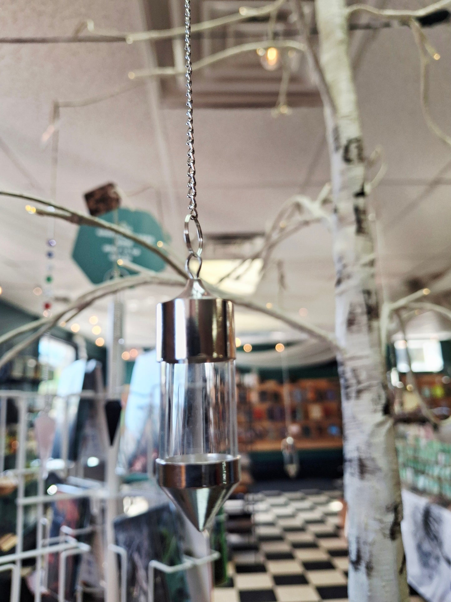 Chambered Empty Glass Pendulum 2"