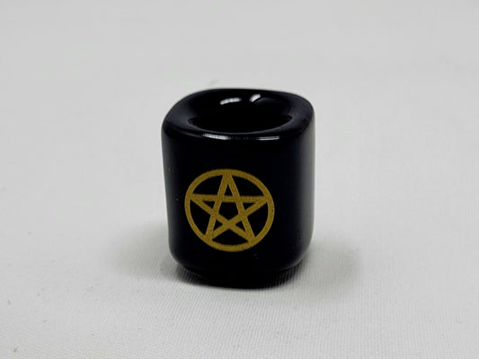 Chime Candle Holder (Black / Gold Pentagram)