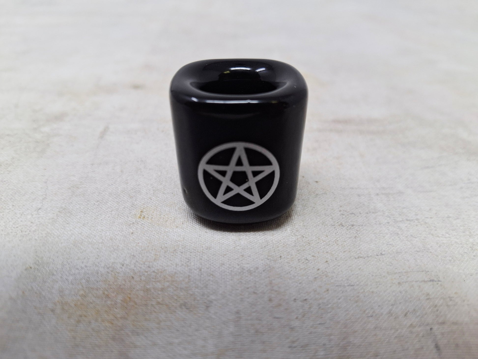 Chime Candle Holder (Black / Silver Pentagram)