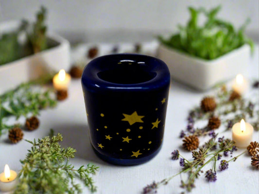 Chime Candle Holder (Blue/Gold Stars)