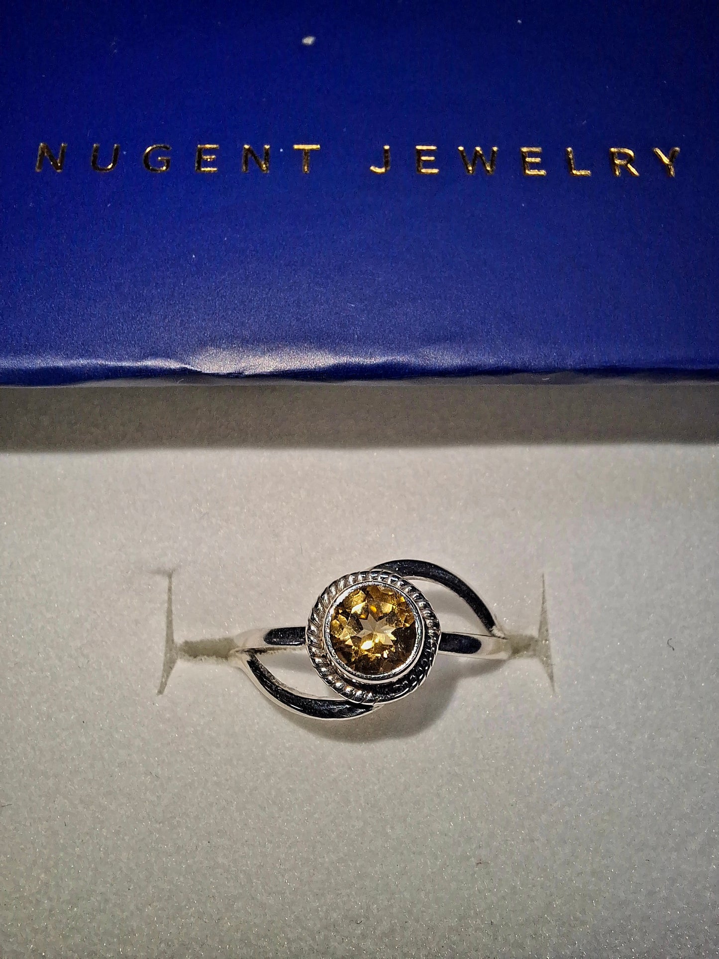 Citrine Sterling Silver Infinity Ring