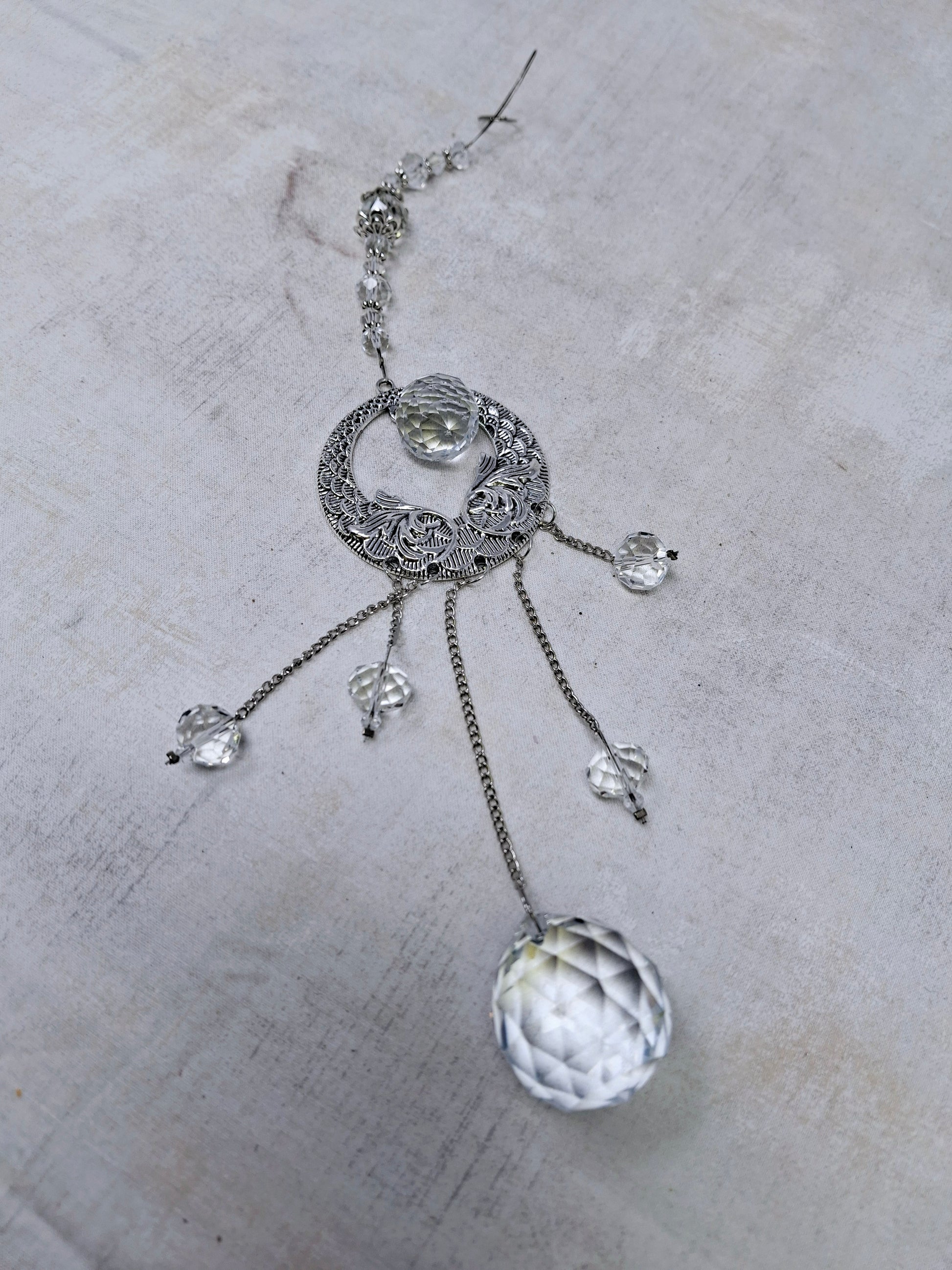 Clear Crystal Suncatcher 12"L