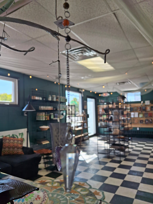 Clear Quartz Chakra Chain Ball Pendulum