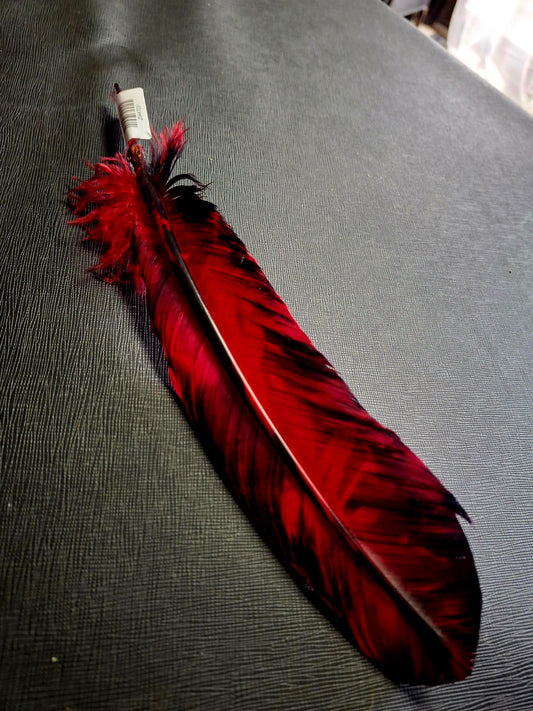 Colored Feathers Smoky Red 10-12"