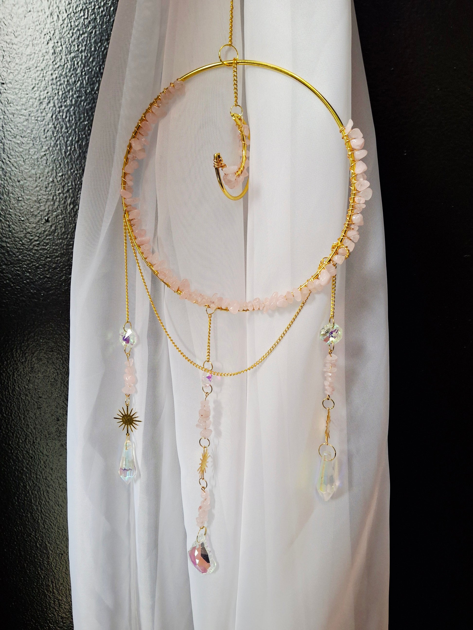 Crescent Moon Gemstone Crystal Suncatchers