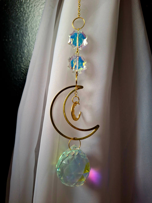 Crescent Moon Suncatcher (11"L)