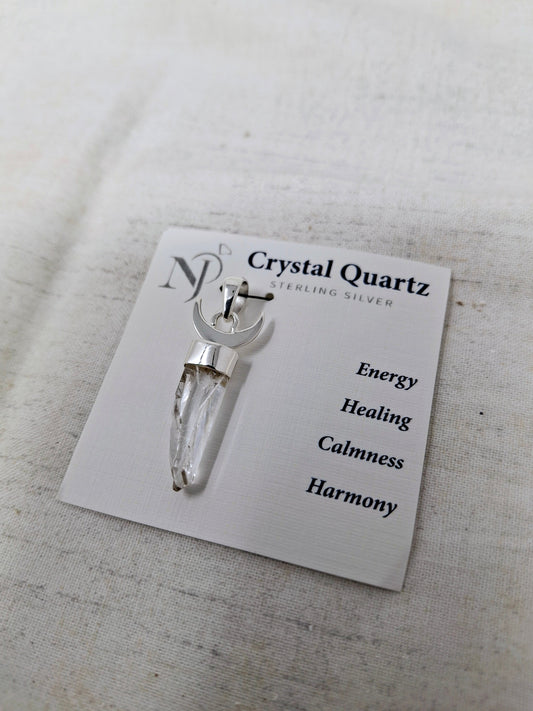 Crystal Quartz Pendant in .925 Sterling Silver