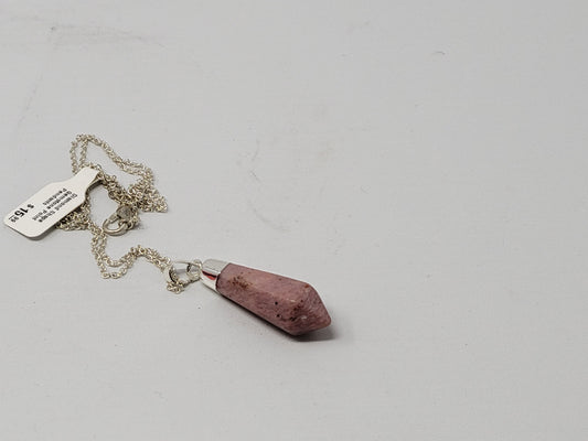 Diamond Shape Gemstone Point Pendants(Pink Jasper)