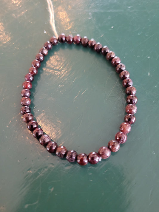 Energy Bead 4mm Garnet Bracelet