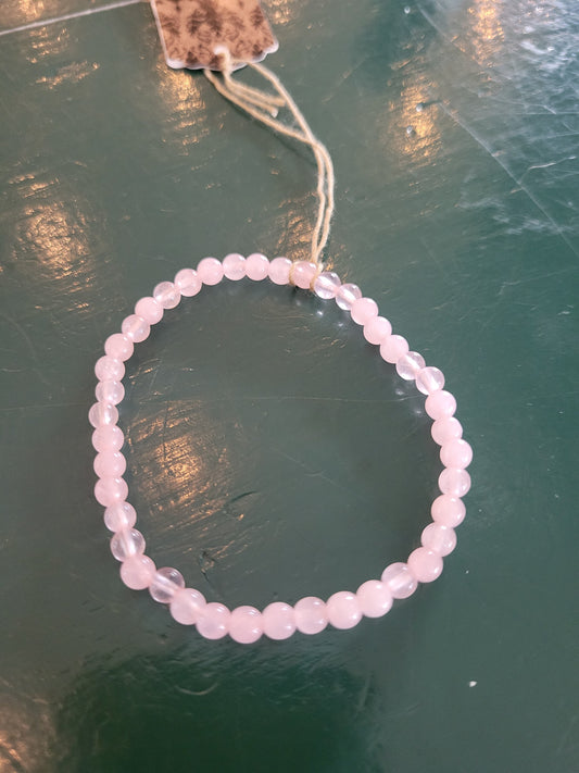 Energy Bead 4mm Rose Quartz Bracelet