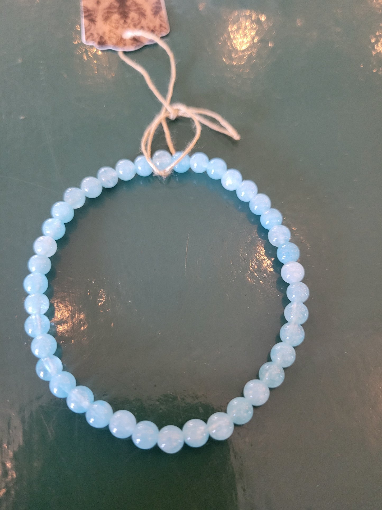 Energy Bead 6mm Crystal Dyed Aquamarine Bracelet