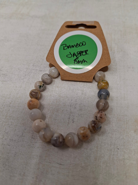 Energy Bead 8mm Bamboo Jasper Bracelet