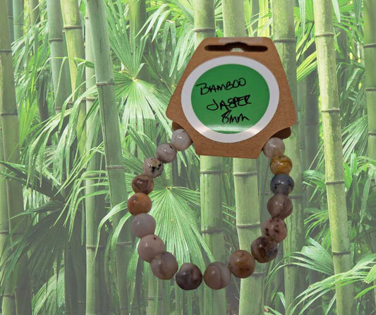 Energy Bead 8mm Bamboo Jasper Bracelet