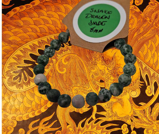 Energy Bead 8mm Snake Dragon Jade Bracelet