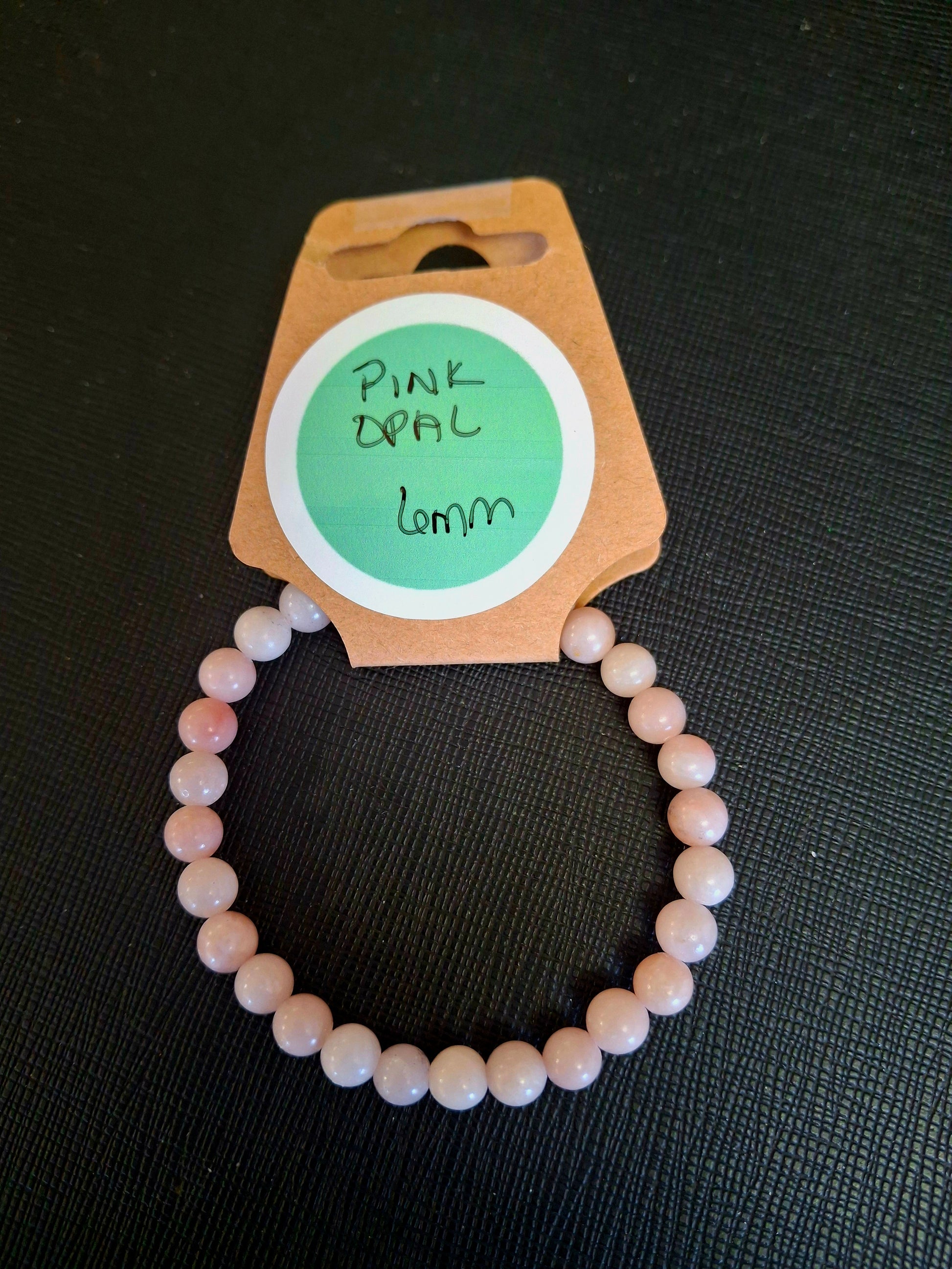 Energy Bead Bracelet 6mm Pink Opal