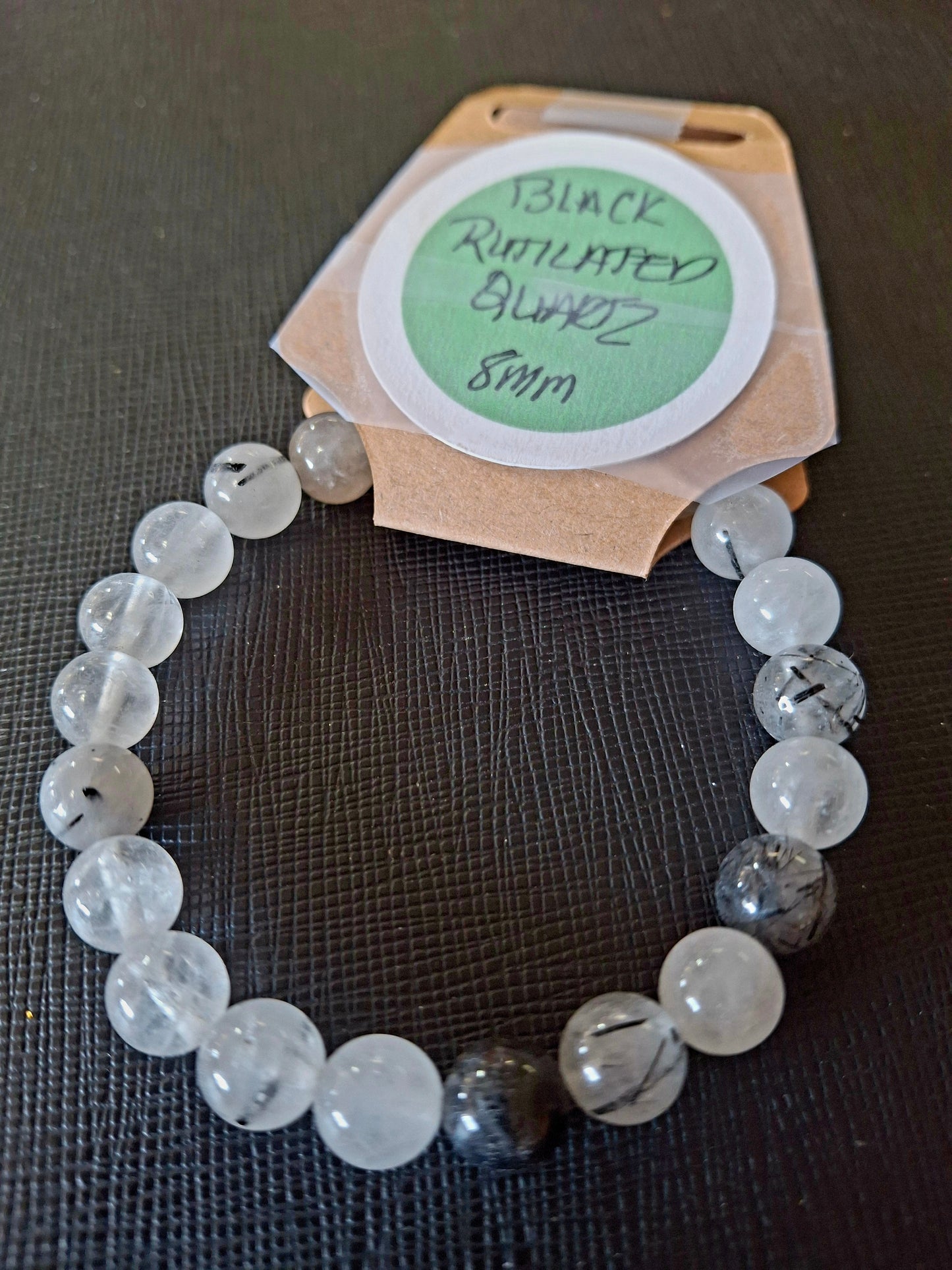 Energy Bead Bracelet 8mm Black Rutilated Quartz