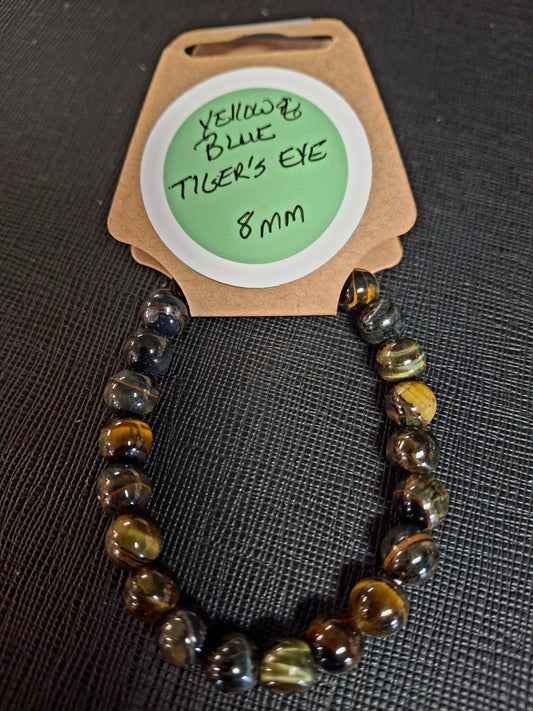 Energy Bead Bracelet 8mm - Yellow Blue Tiger's Eye