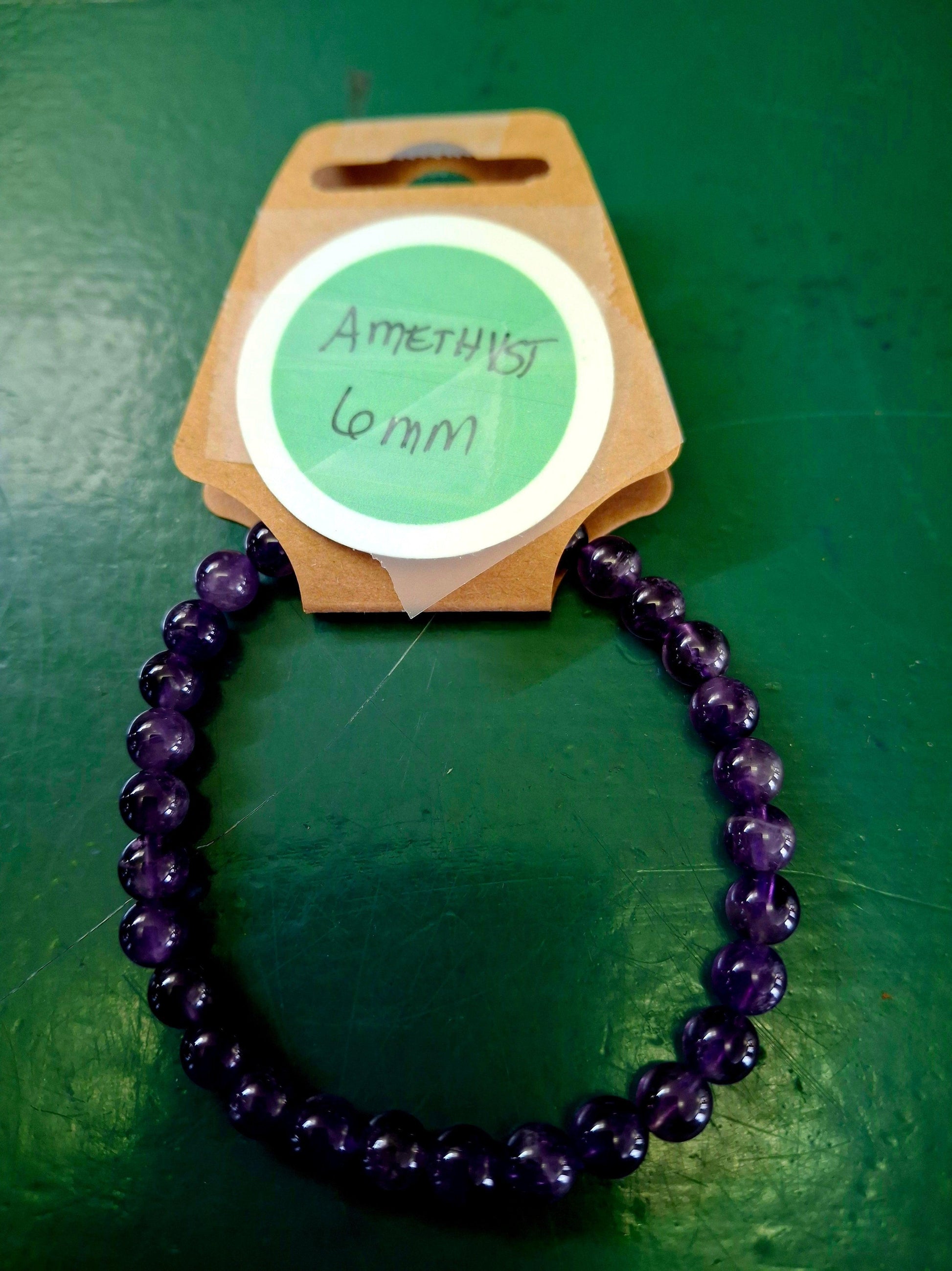 Energy Bead Bracelets Amethyst 6mm
