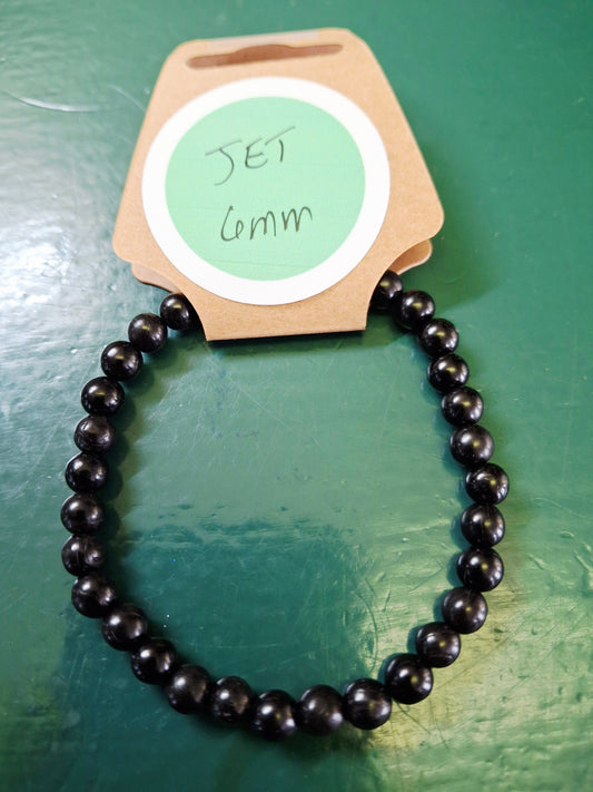 Energy Bead Bracelets Jet 6mm