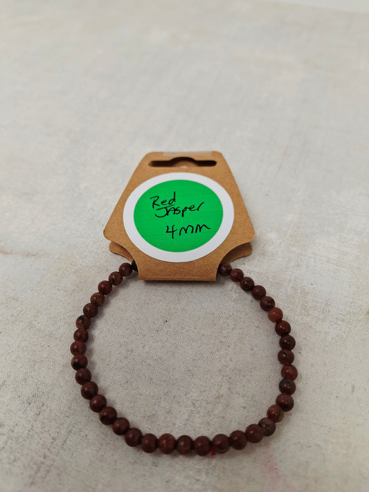 Energy Bead Bracelets Red Jasper 4mm