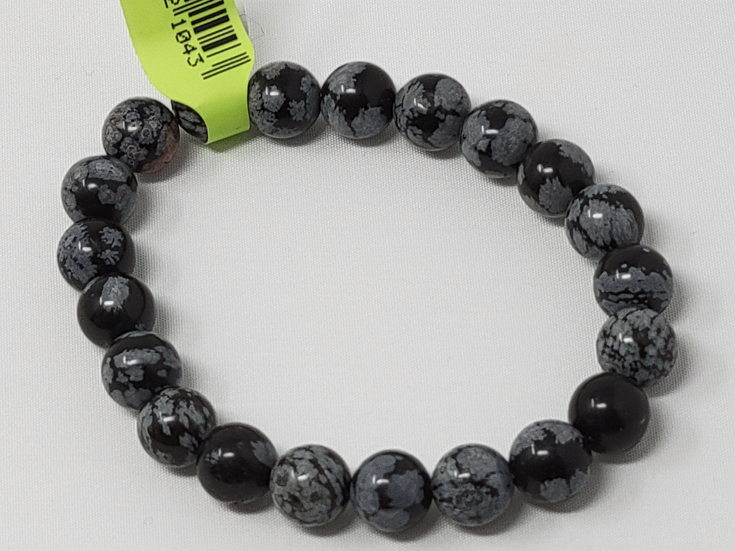 Energy Bead Bracelets Snowflake obsidian 8mm