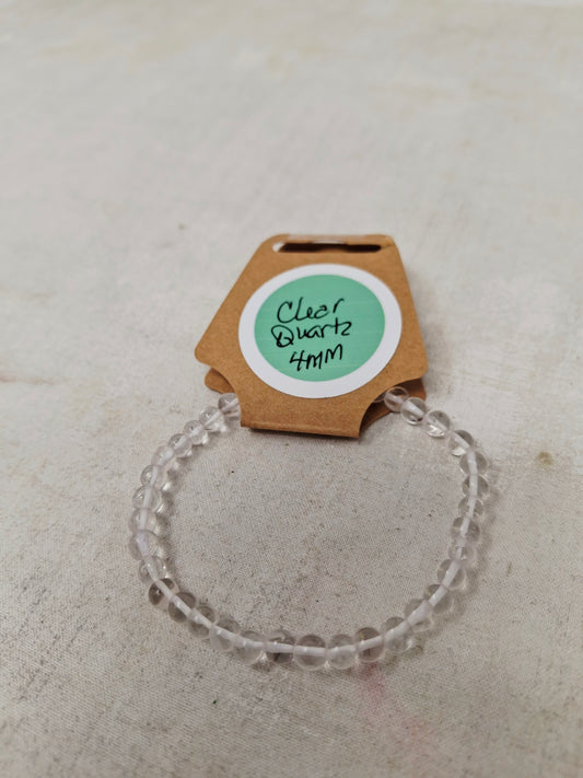 Energy Bead Bracelets clear Quartz 4mm