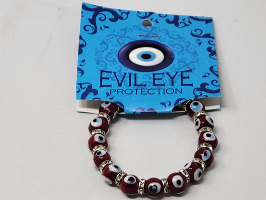 Evil Eye Bracelet Red w/Encrusted Beads