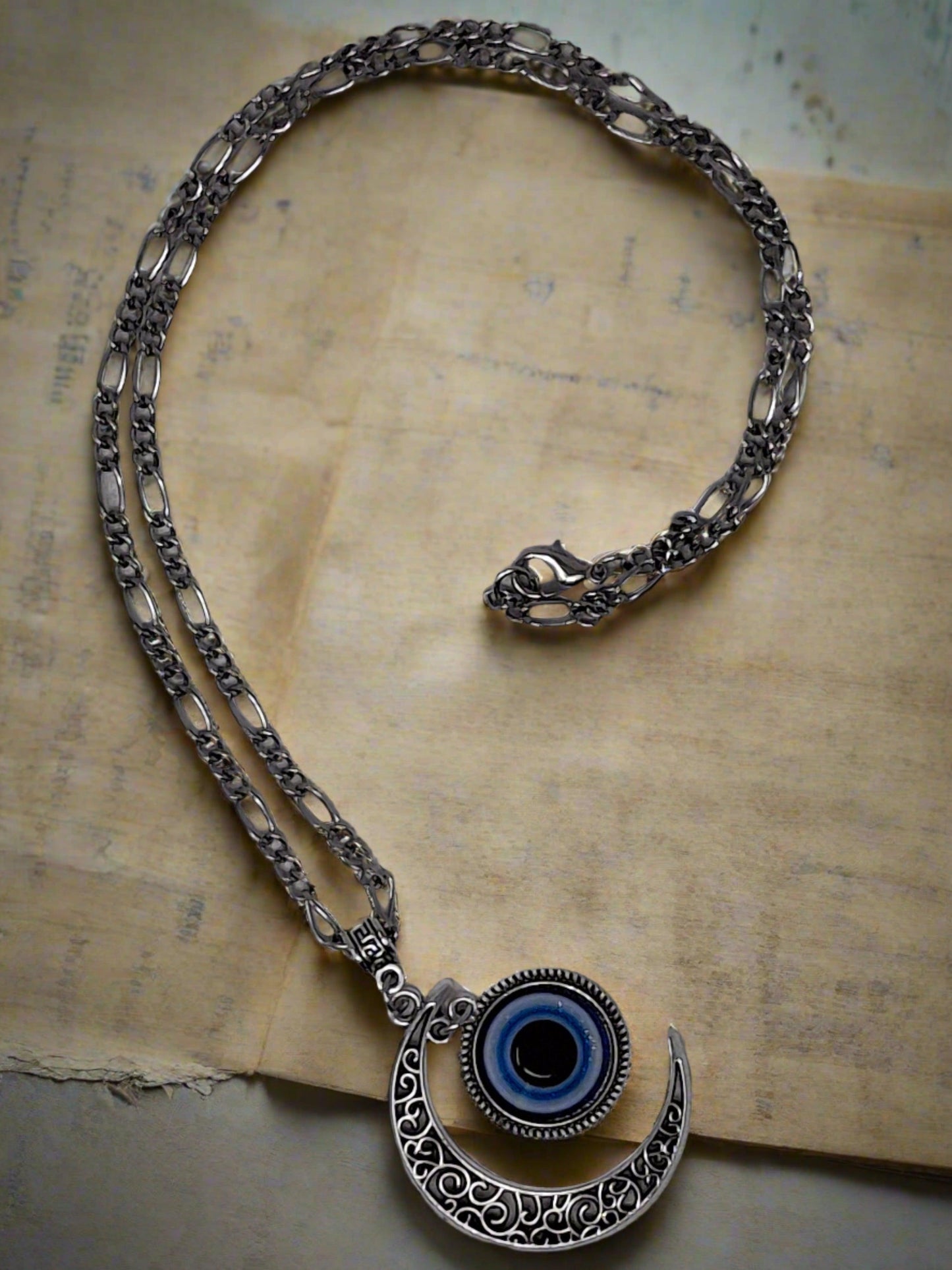 Evil Eye Moon Pendant