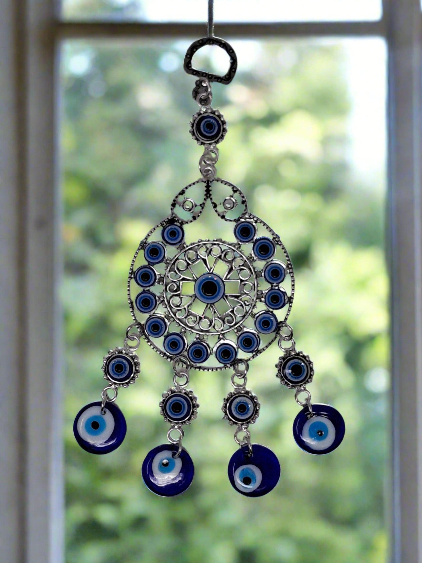 Evil Eye Wall Decor Mandala Design w/ Evil Eye Hanging 7"L x 2.5"D