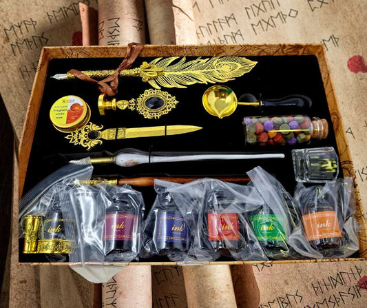 Feather Quill Pen Dip Set - Style 13