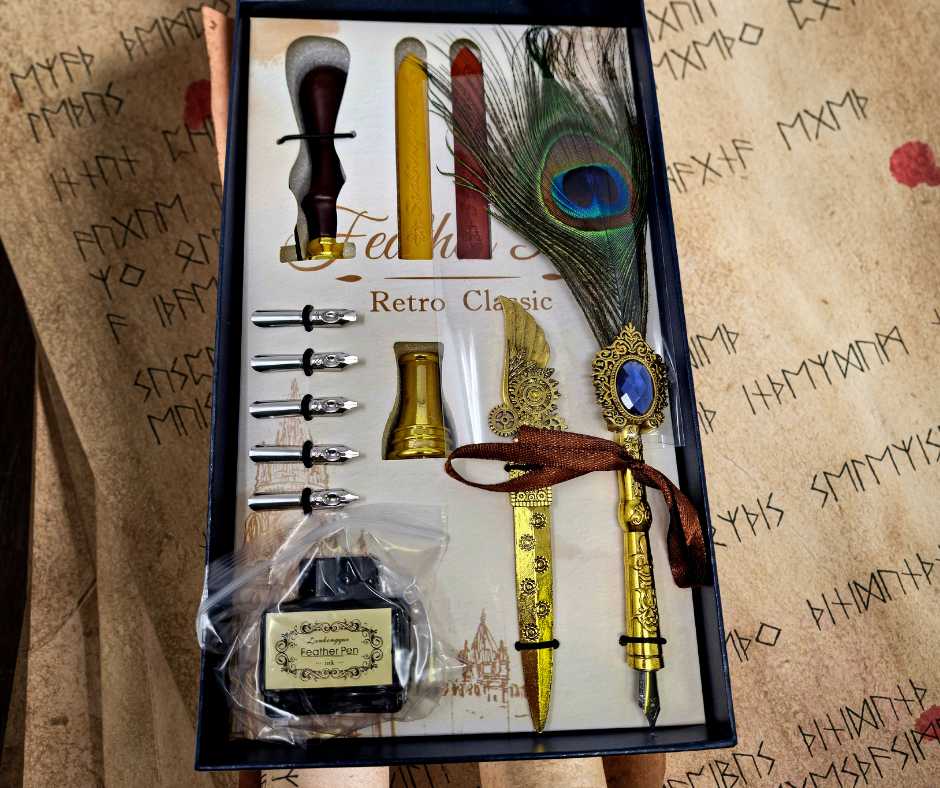 Feather Quill Pen Dip Set - Style 8