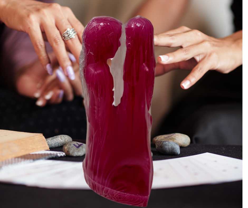 Figure Candles Pink Couple Facing 8" (large)