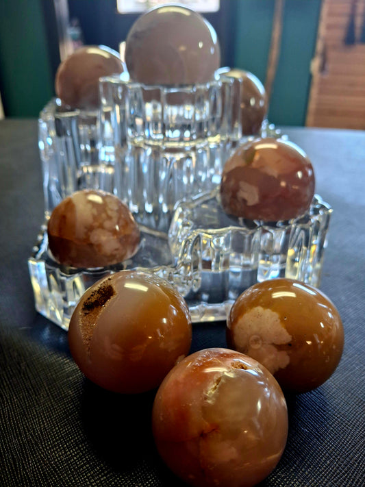 Flower Agate Spheres - (small)
